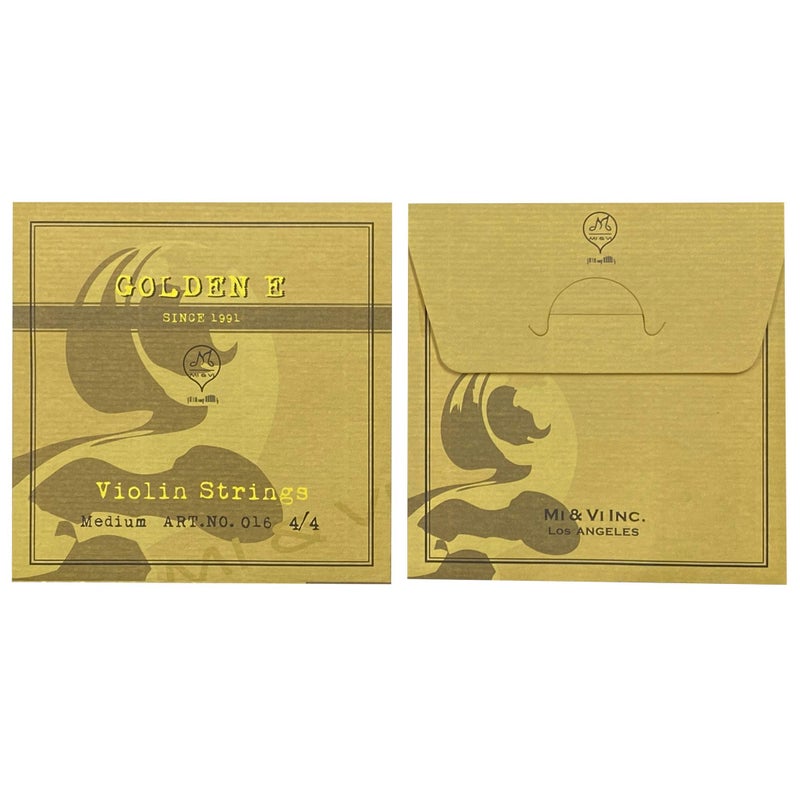 Mivi MI&VI Premium Violin E String, Golden E/Gold E String - Medium, Single E, Ball End, Super Flexible and Sensitive (Violin E 4/4) - Image 1